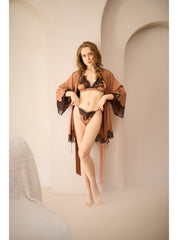 BRONZE ROBE WITH BRALETTE SET