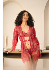 Ruby Red Robe & Lingerie set