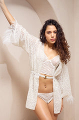 Pearl Radiance Embroidered Robe & Lingerie set