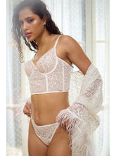 PEARL RADIANCE EMBROIDERED ROBE & LINGERIE SET