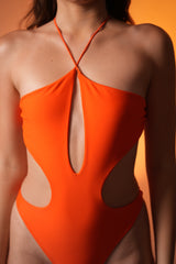 Orange Cutout Monokini