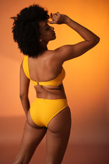 Lemon One-Shoulder Ruched Bikini Set