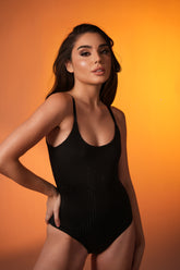 Black Rhinestone Swimsuit