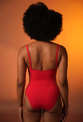 Cherry Knot-Front Swimsuit