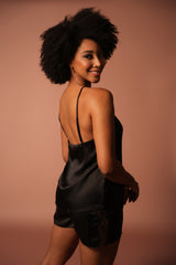 Black Lace Cami Top & Shorts Set