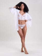 LILY WHITE ROBE WITH LONGLINE BRA AND THONG