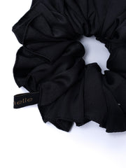 MIDNIGHT BLACK SATIN SCRUNCHIE