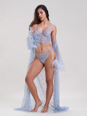 ELSA EMBELLISHED SHEER ROBE WITH BELT