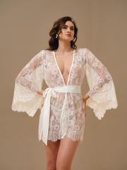 Amara Hand Embellished Lace robe