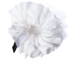 PEARL WHITE SATIN SCRUNCHIE