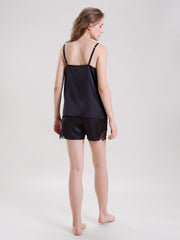 BLACK CAMI TOP AND SHORTS