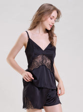 BLACK CAMI TOP AND SHORTS