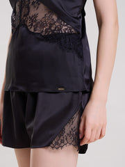 BLACK CAMI TOP AND SHORTS