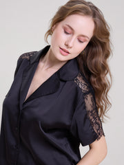 BLACK LACE PAJAMA SET