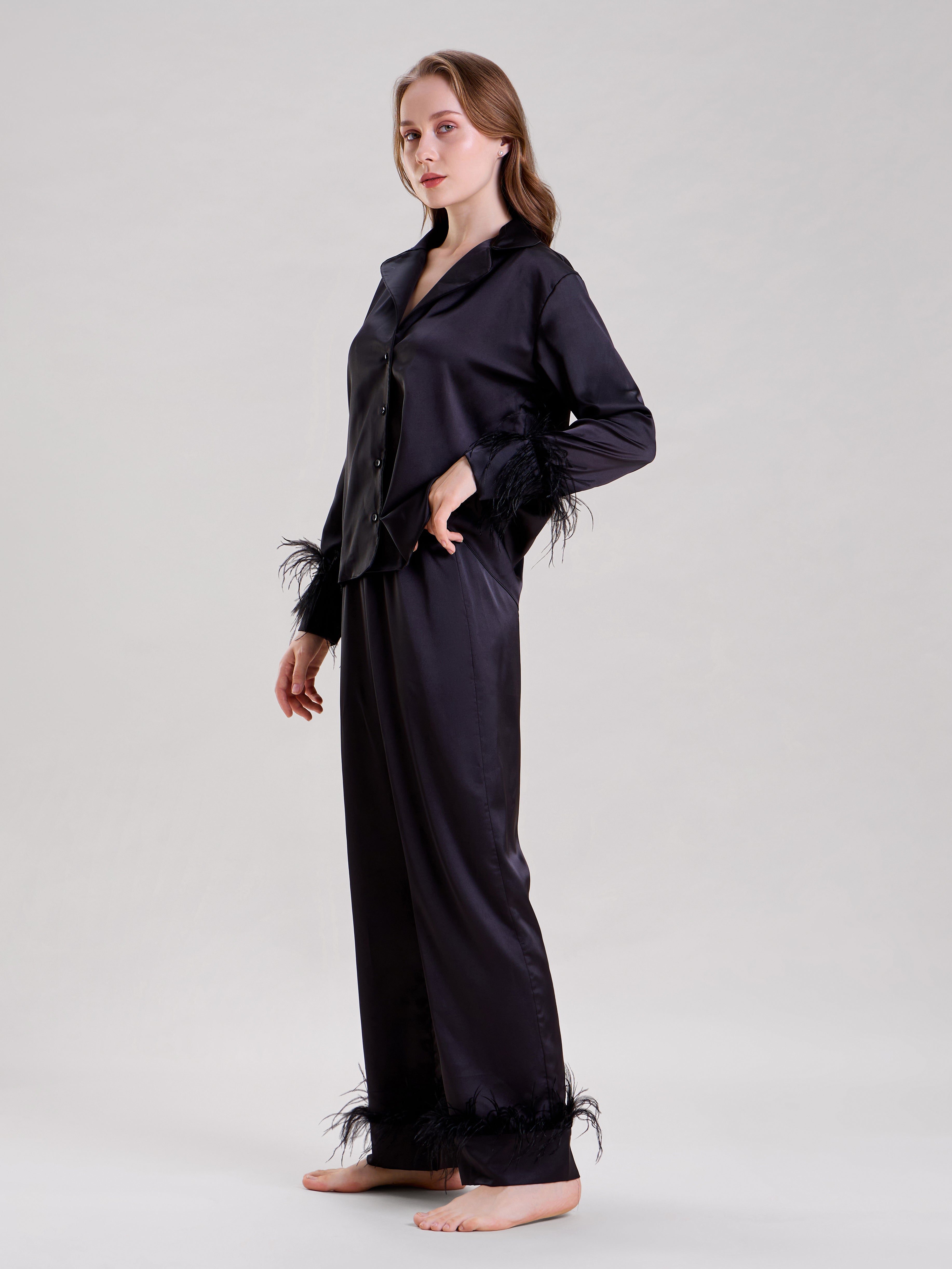 MIDNIGHT BLACK FEATHER NIGHTSUIT