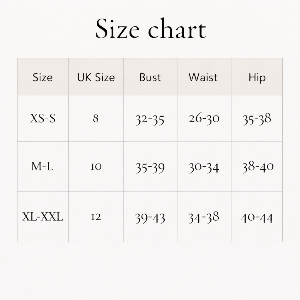 Pink Robe with Lace Sleeves Size Chart