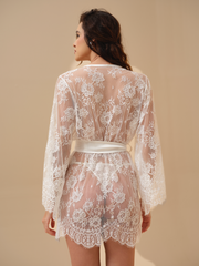 Amara Hand Embellished Lace robe
