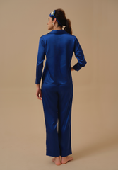 Magnolia Blue Hand Embellished Pyjama set