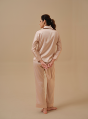 Tara Champagne Hand Embellished Pyjama Set