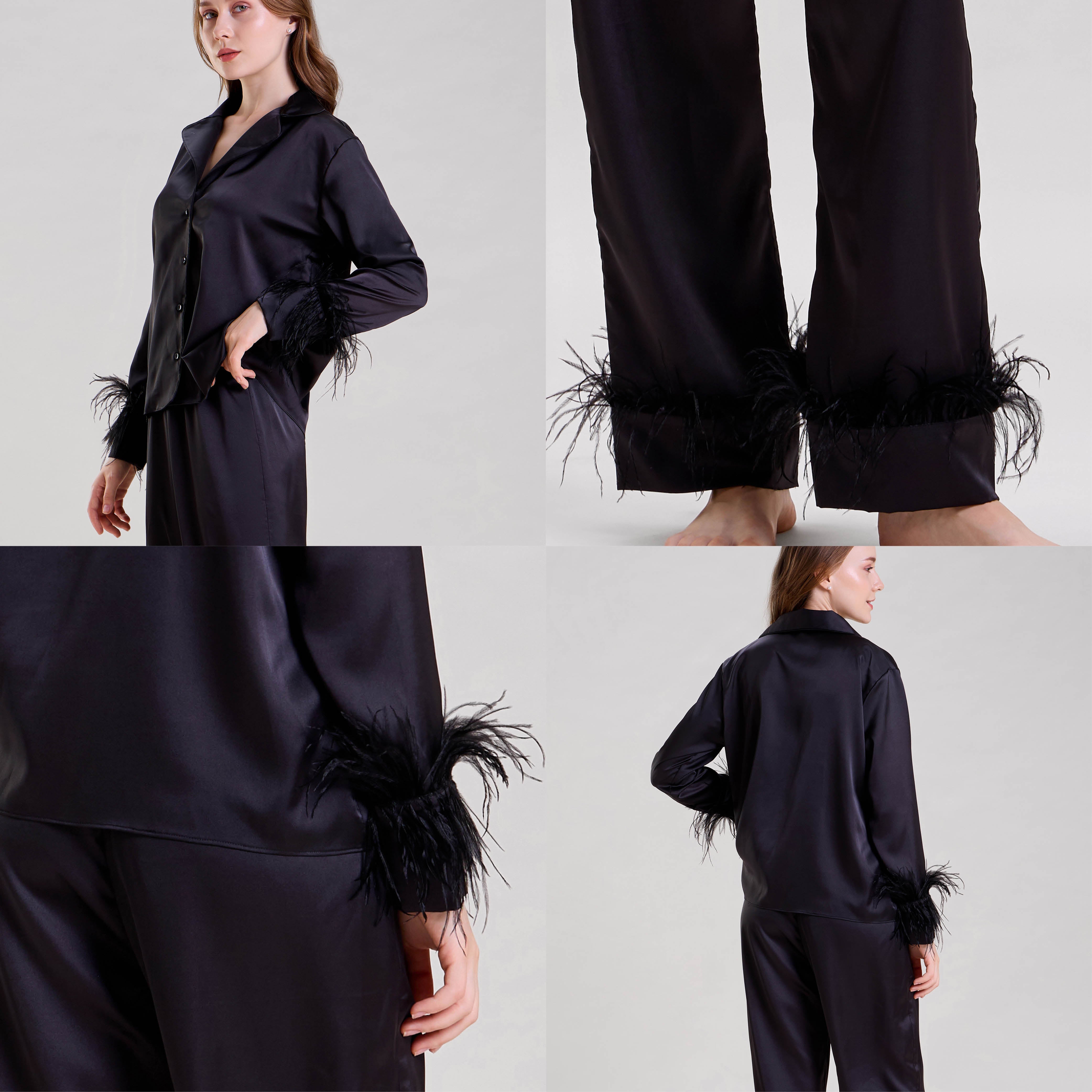 MIDNIGHT BLACK FEATHER NIGHTSUIT